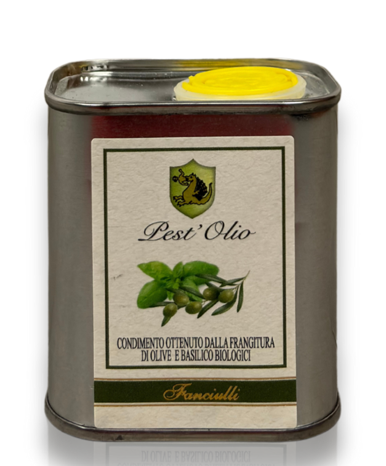 Olio extra Vergine di oliva e Basilico Lattina 100ml