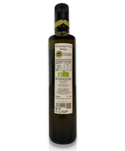 Tuscan Organic Extra Virgin Olive Oil IGP 500 label
