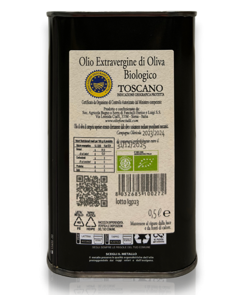 Tuscan Organic Extra Virgin Olive Oil IGP 500ml Can