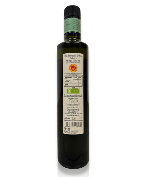 Terre di Siena DOP Organic Extra Virgin Olive Oil 500 ML label