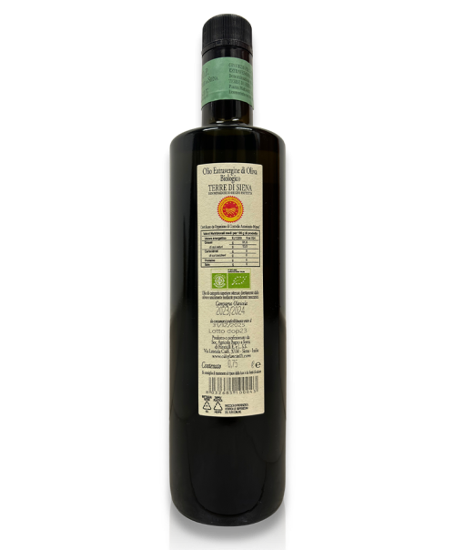 Terre di Siena DOP Organic Extra Virgin Olive Oil 750 ML label