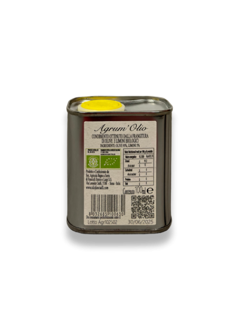 Extra virgin olive oil and lemon can 100ML retro